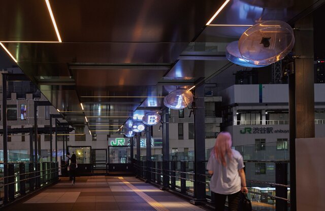 3D Phantom®に投影された「SHIBUYA」のアルファベット