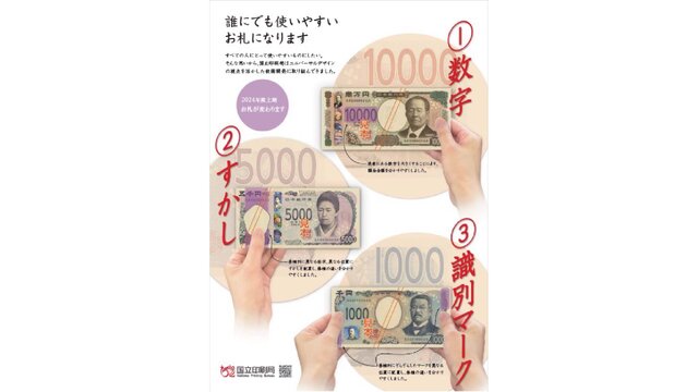 2024年7月に発行された日本の新紙幣